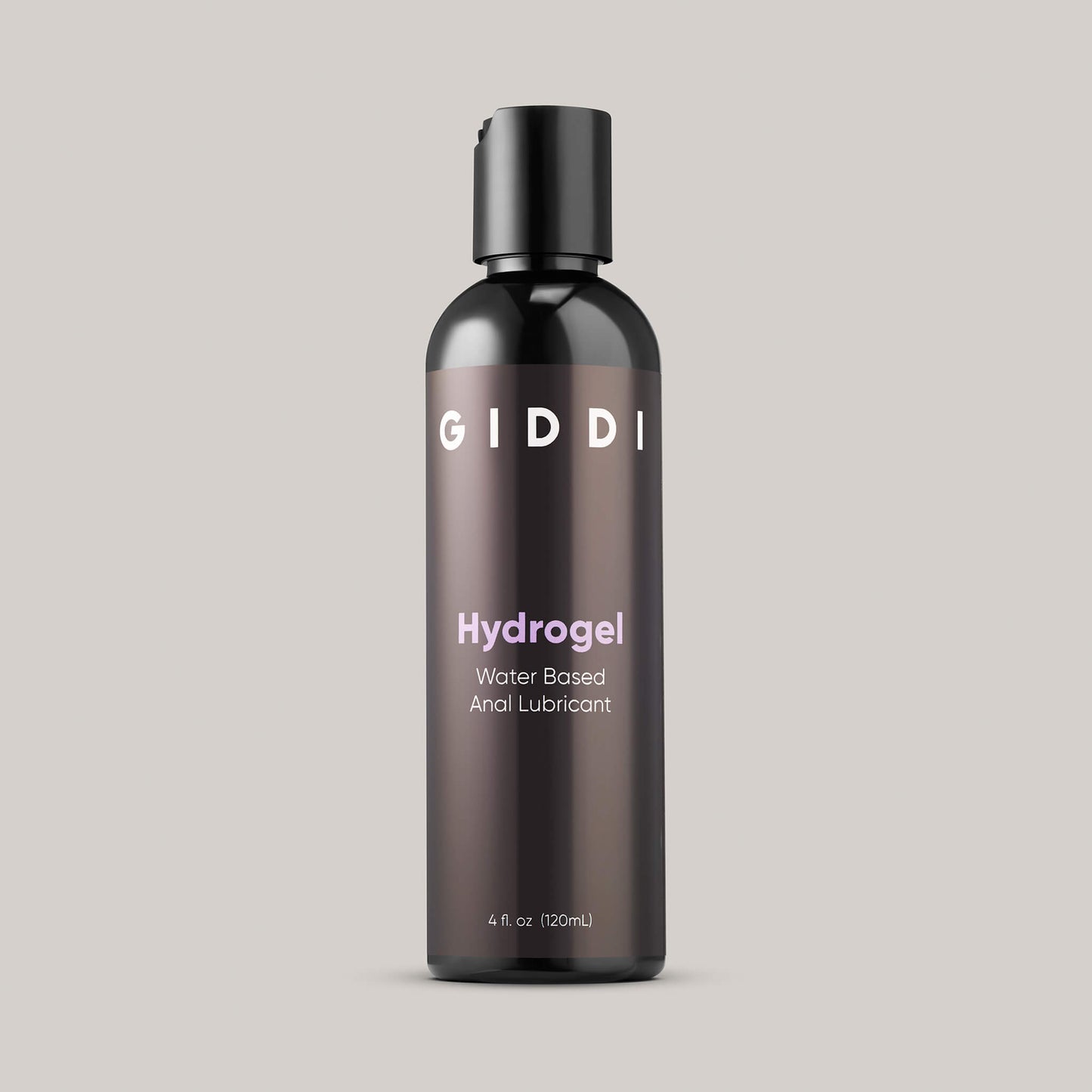 Giddi Hydrogel bottle on a gray background