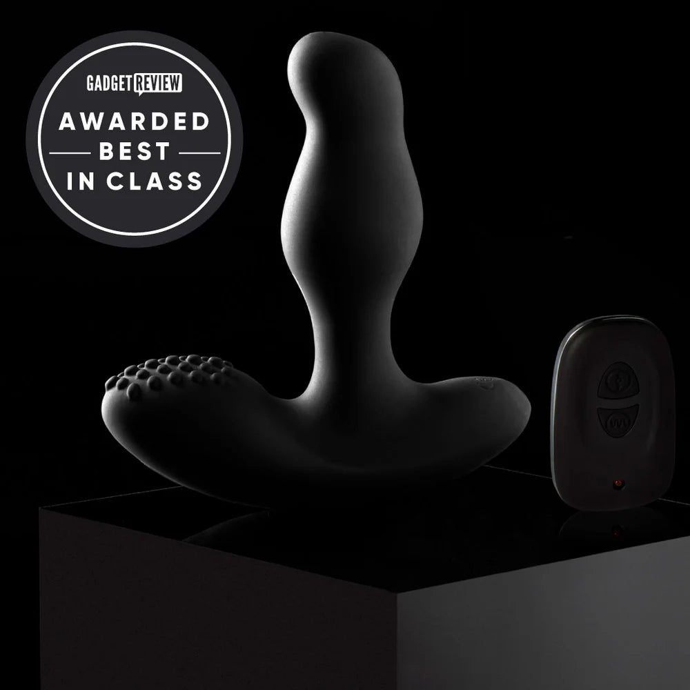 Black silicone product on a black platform with 'Gadget Review Awarded Best in Class' badge.