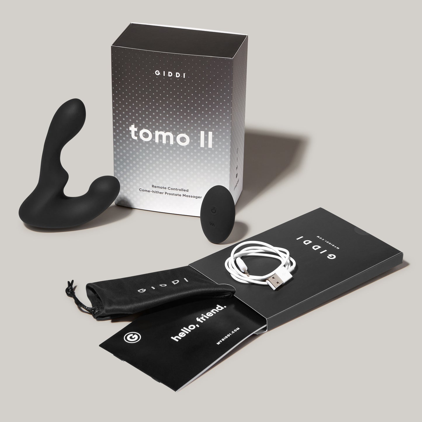 Tomo 2 prostate massager, pack and charger